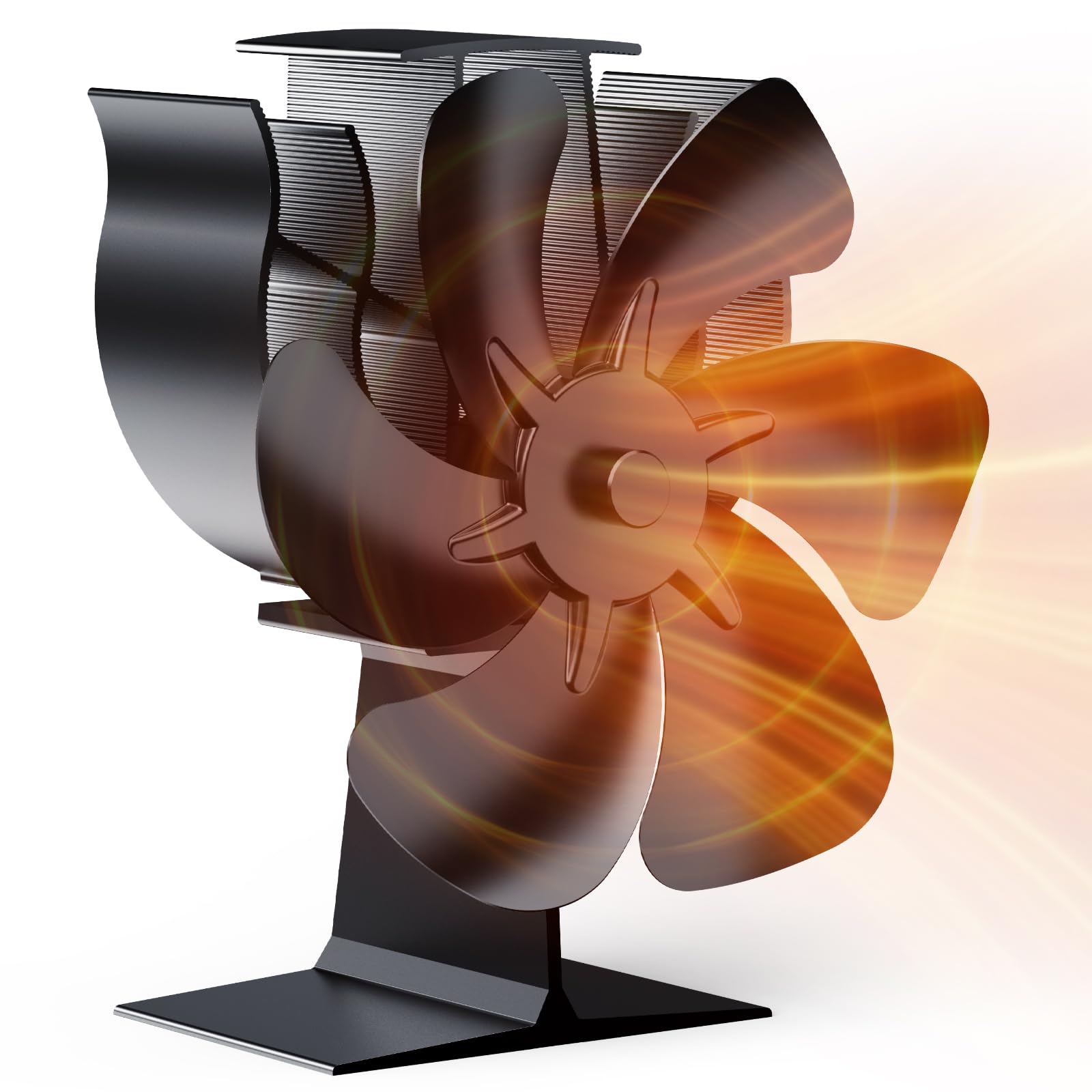 Wopigh 6 PáGinas Ventilador de Chimenea,Ventilador no Eléctrico para Chimenea, ventilador de estufa de lena silencioso, para Estufas de Leña de Leña/Leña/Chimenea/Estufa