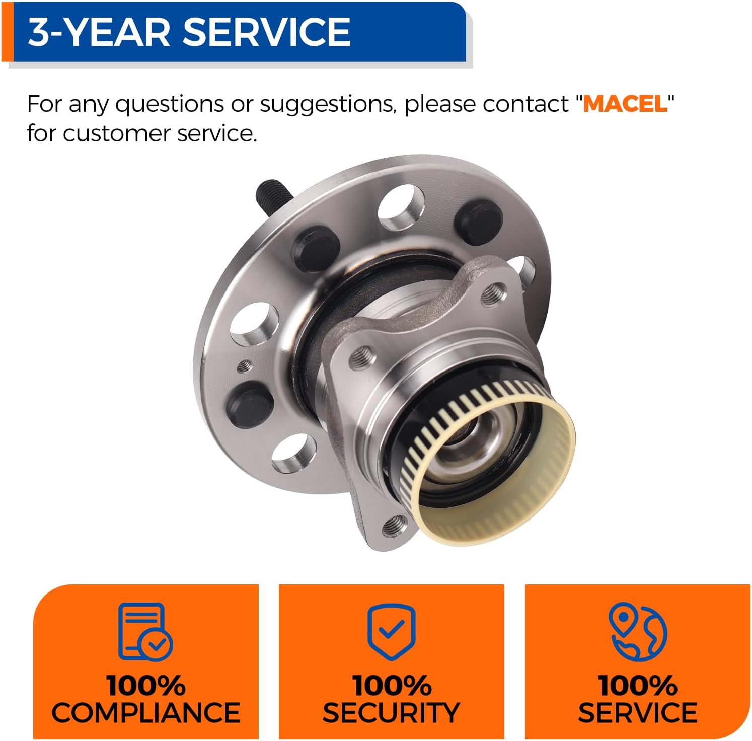 PAROD 512437 Set of 2 Rear Wheel Bearing Hub Assembly Fit for 11-17 Hyundai Azera, 10-14 Sonata, 10-15 Tucson, 2014-2016 Kia Cadenza, 2011-2015 Optima, 2008-2012 Rondo, for 11-16 Sportage,5Lugs w/ABS - Image 7