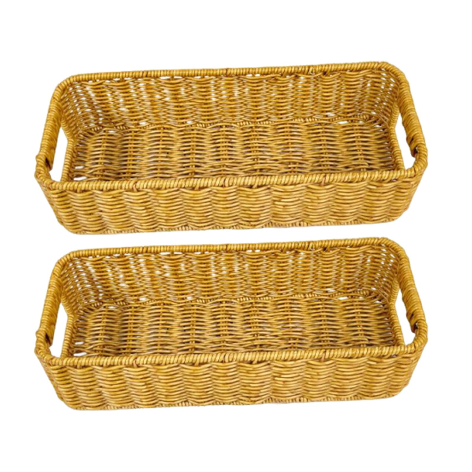Panier de rangement tressé léger en plastique style japonerie naturelle vintage