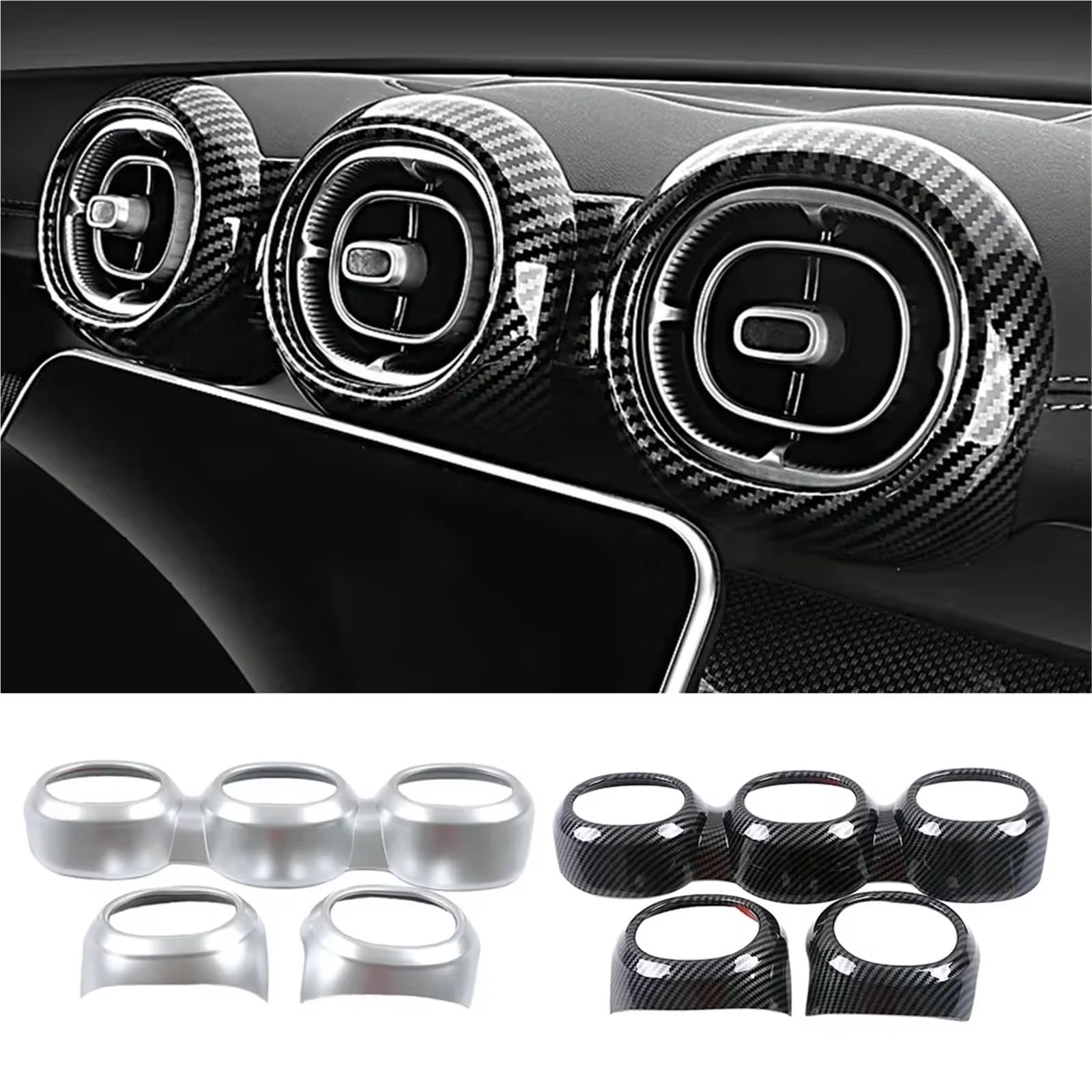 Compatible Con Benz Para Clase C W206 C200 2022 2023 2024 2025 2026 Tablero De Instrumentos Coche Salida Aire CA Anillo Ventilación Cubierta