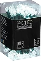 Vista 25 de Vickerman 100 Light G12 LED Light Set Yellow Lights on Green Wire