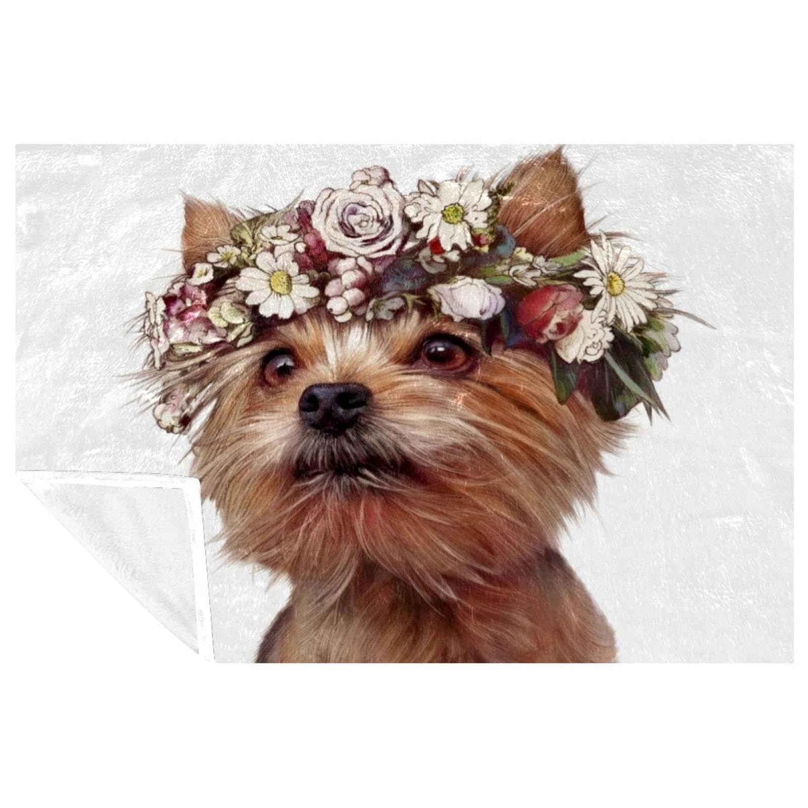 Couverture Yorkshire fleurs finitions haut de gamme plaid canapé