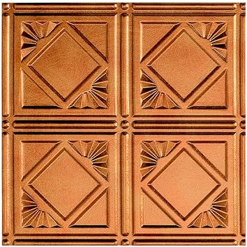 FASADE Traditional Style/Pattern 4 Decorative Vinyl Glue Up Ceiling Panel in Antique Bronze 12X12 Inch Sample