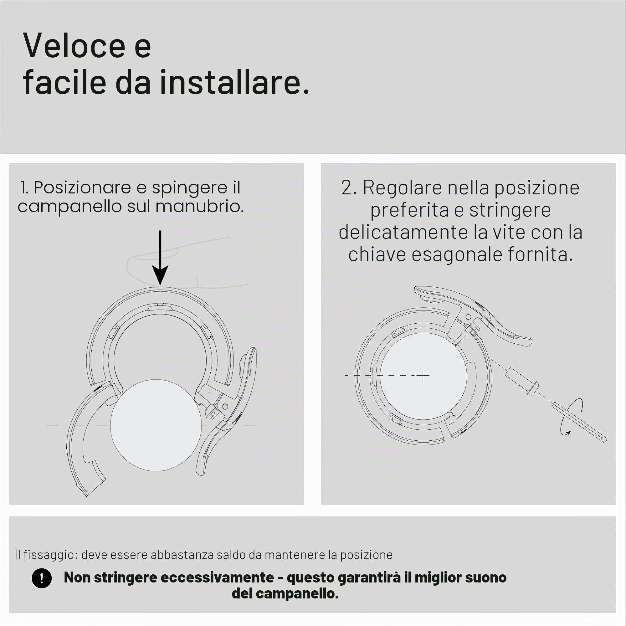 Knog Fahrradklingel OI Prima, Anthrazit, 22,2 mm, Knop