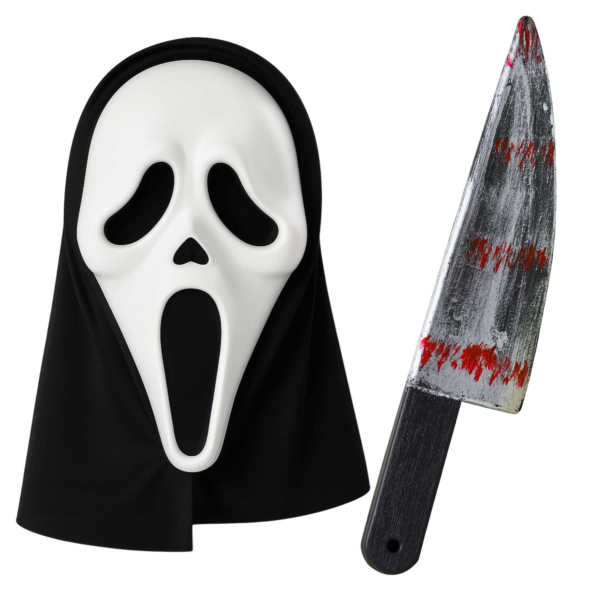 Screaming Ghost Face Mask and Knife