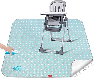 Splat Mat for Under High Chair Mat, 42x46 Inch, Mealtime Baby Splat Mat for Art/Crafts/Playtime, Waterproof Splash Mat, Machine Washable Portable Picnic Floor Mat Baby Feeding Table Cloth