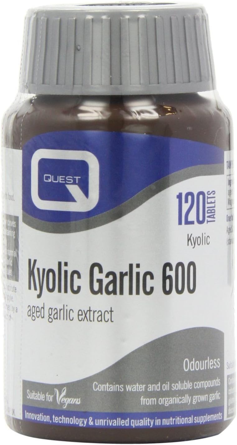 Quest Kyolic Garlic Capsules Odourless High Strength 600mg For Normal