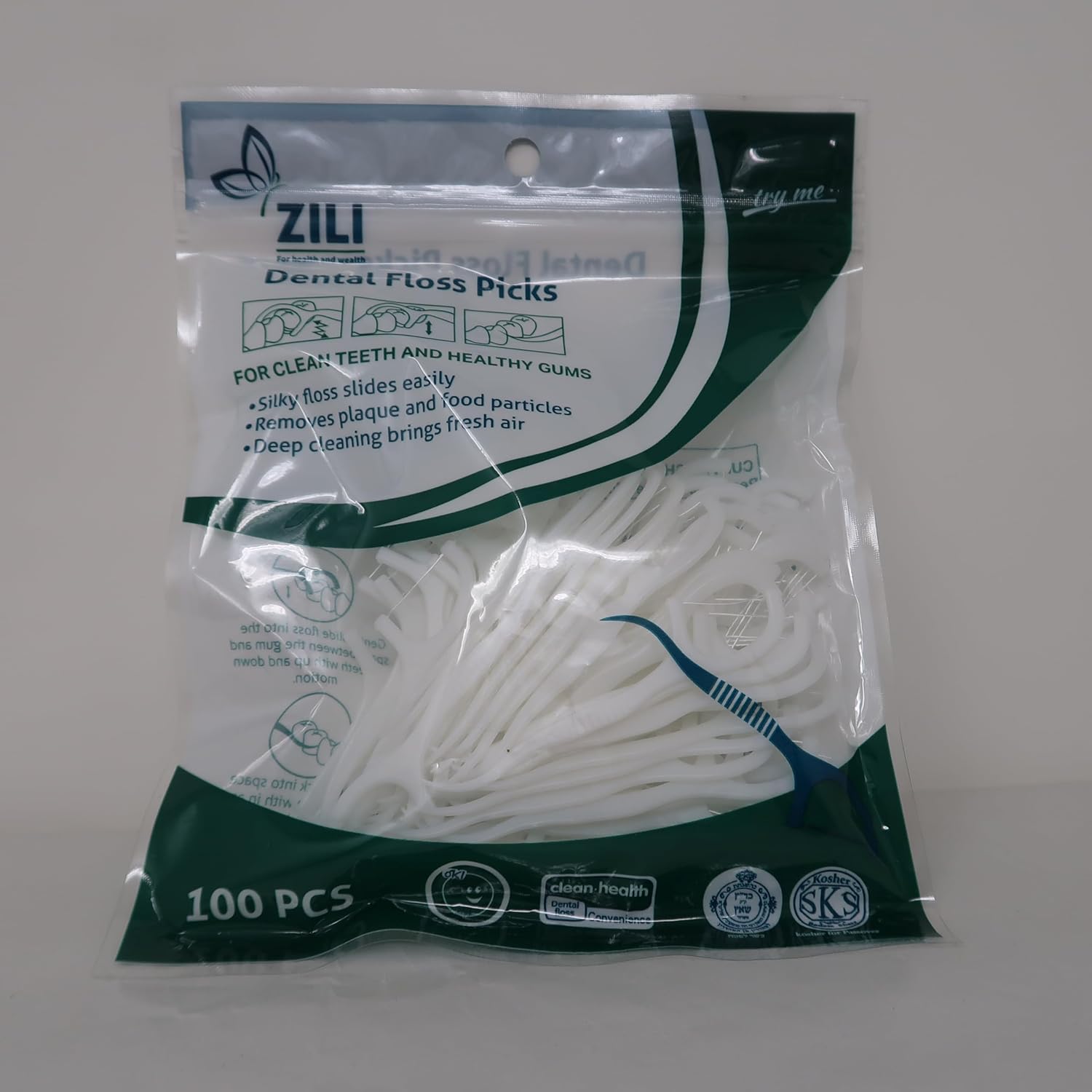Unflavored Unwaxed Dental Floss 100 Ct Kosher Passover by SKS Rabbi Moskovitz