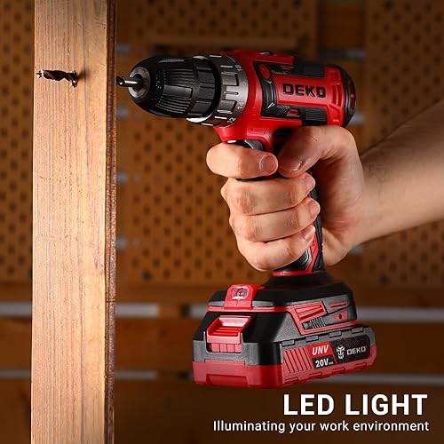 Miniatura 23 de Deko Pro - Juego de taladro inalámbrico 20 V MAX con batería de litio - Taladro eléctrico con 2 velocidades, 18+1 configuraciones de torque, Rosa