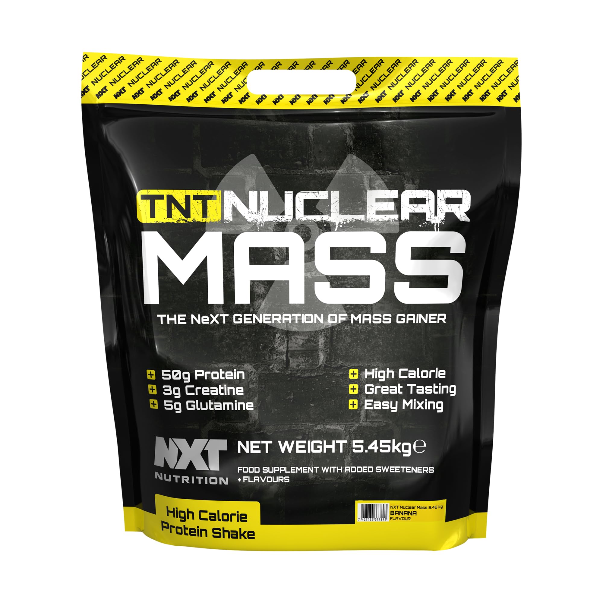 NXT Nutrition TNT Nuclear Mass - 5.4kg | High Protein | High Carbohydrates | Mass Gainer | (Banana)