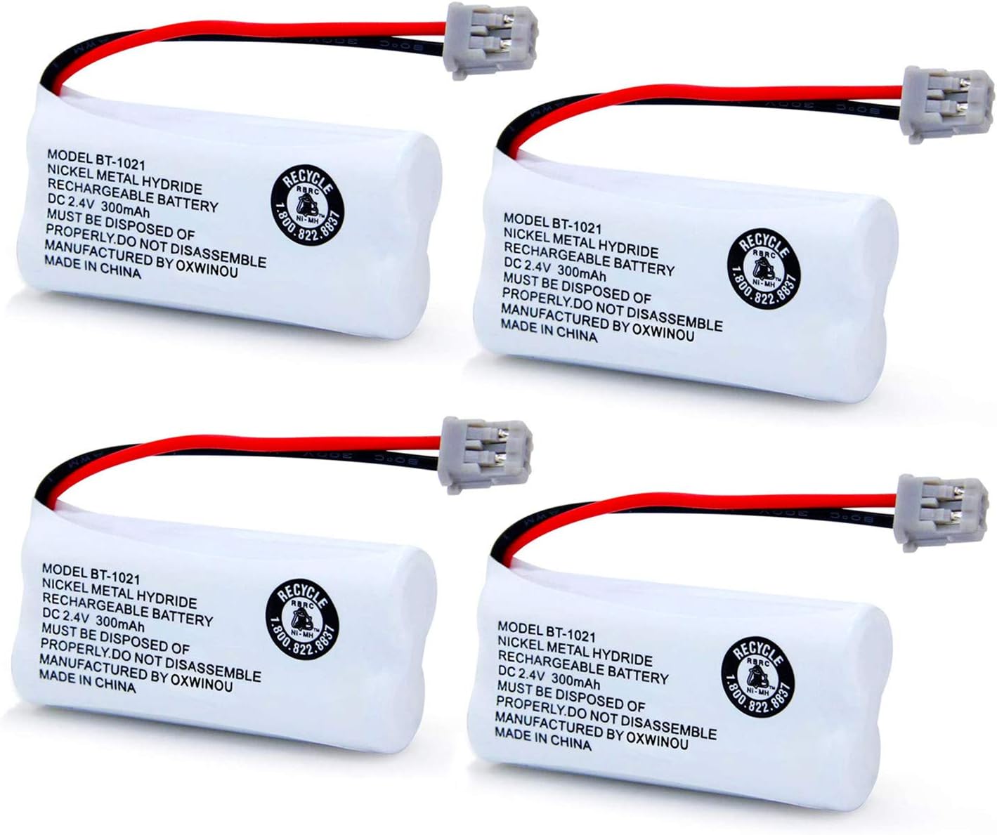 OXWINOU BT-1021 2.4V 300mAh Cordles Phone Battery Compatible with for Uniden uniden 6.0 BT-1016 BT-1008 BT-1025 BBTG0847001 BBTG0798001 Empire CPH-515B Phone Battery(4-Pack)