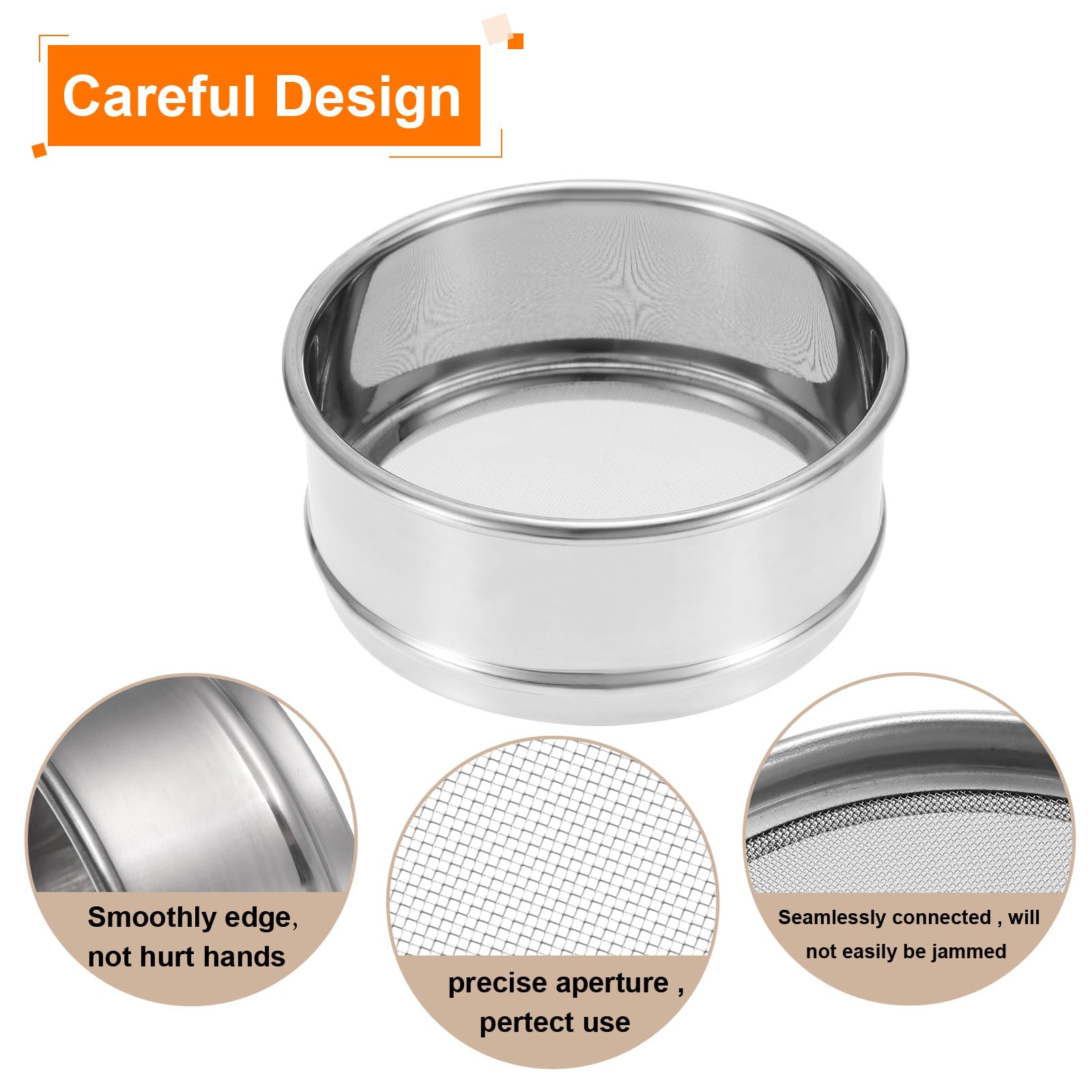 PATIKIL 50 Mesh Laborsieb 4 Zoll Durchmesser Testsieb 304 Edelstahl Drahtgewebe (0.36mm) Für Industrielles Labor