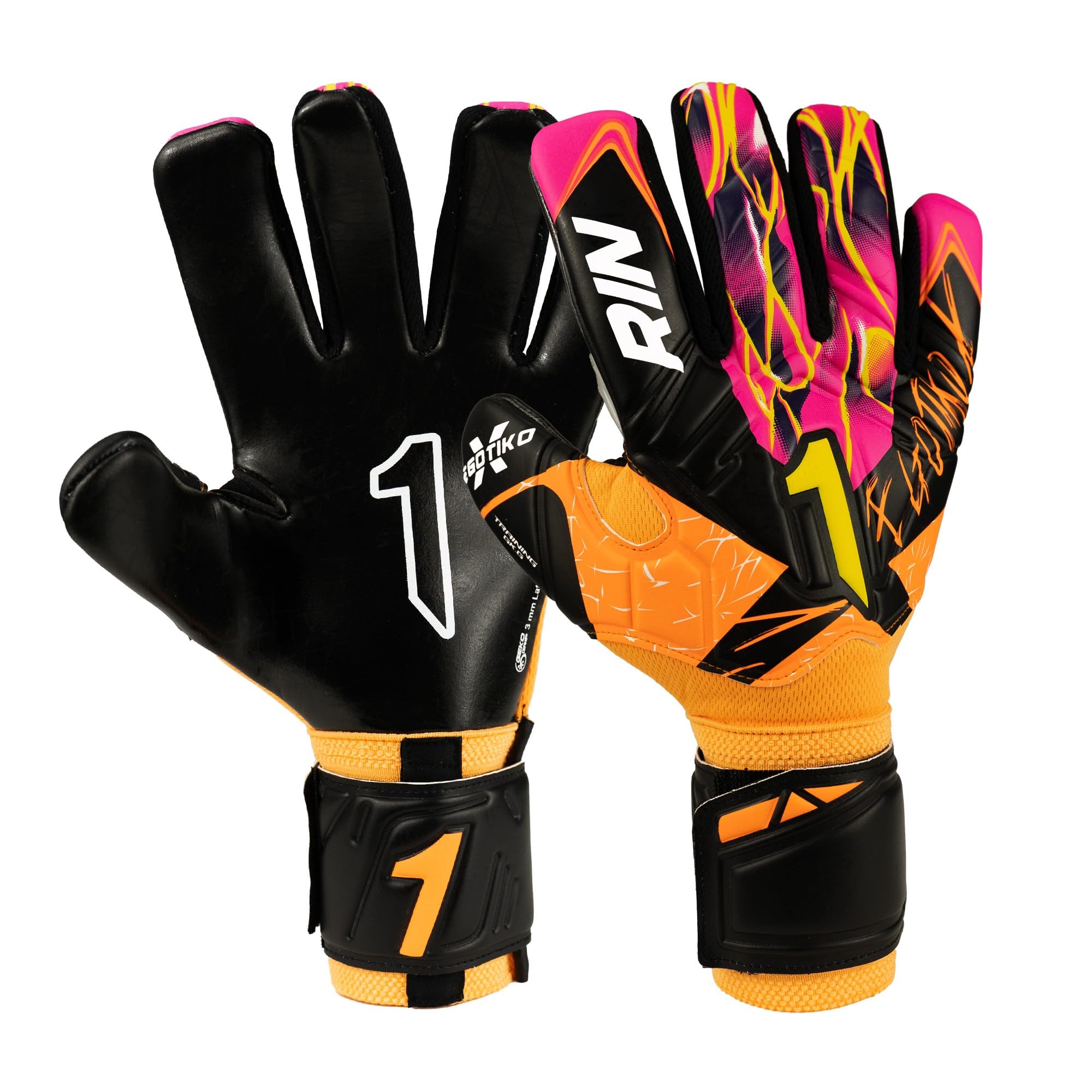 Rinat Egotiko X Training Adult Goalkeeper Gloves, Orange, Size 9