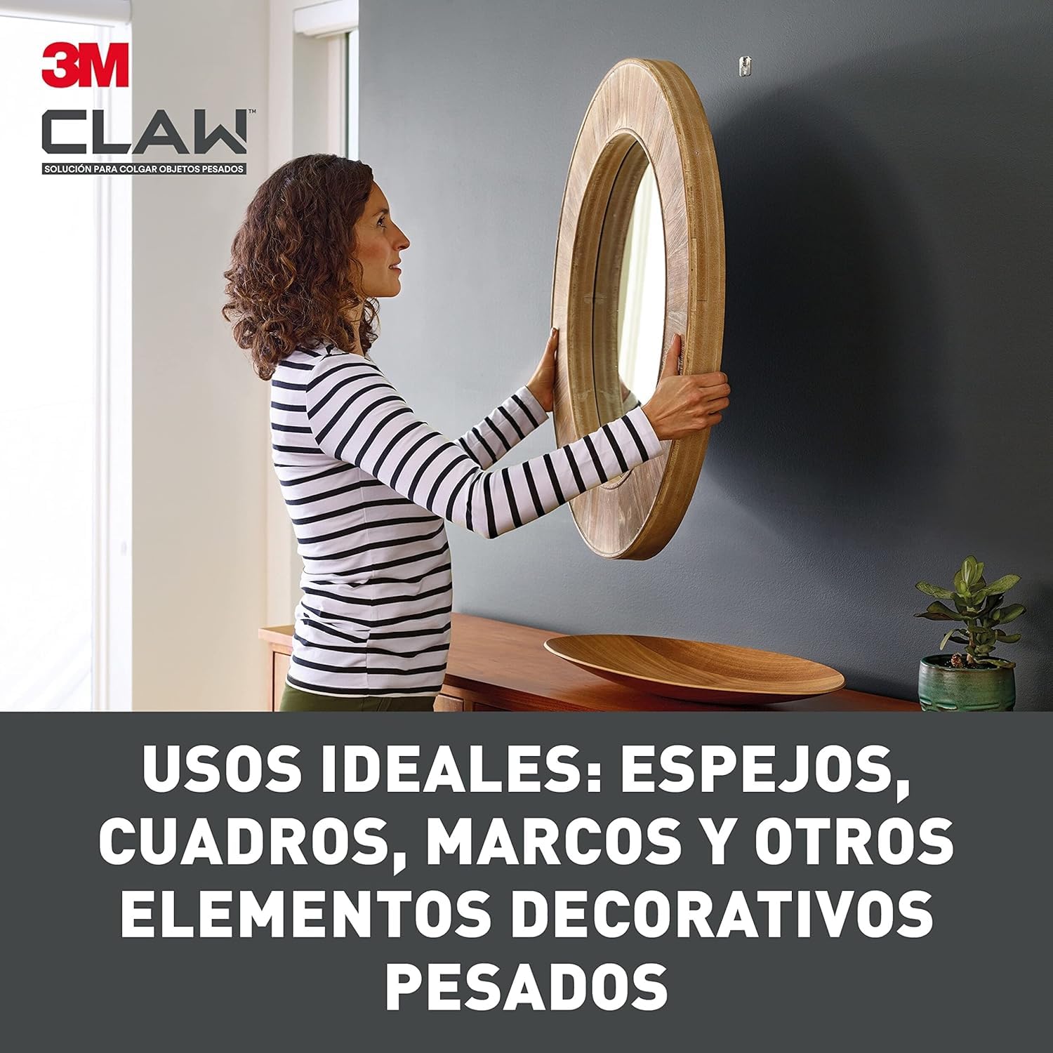 3M CLAW Ganchos para Colgar Cuadros en paredes de yeso, 9 Ganchos - Para fijar objetos pesados, Espejos, Decoración del hogar - Sin herramientas - Soporta hasta: 7kg, 11kg, 20kg, 30kg