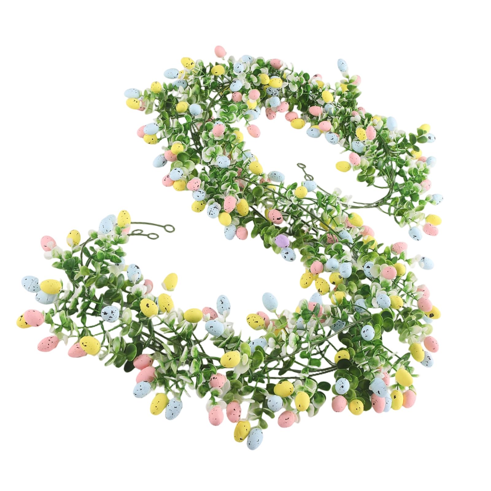 Msioytog Quick Setup Resin Easter Simulation Eggs and Flexible Eucalyptuses for Easy Festival Indoor Decor Indoor Rattan