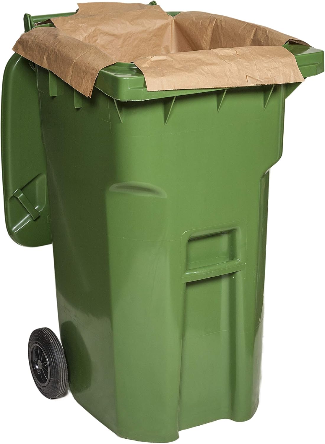 green wheelie bin liners
