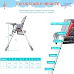 LIVINGbasics 3-in-1 High Chair for Baby | Foldable Baby Feeding Chair with Wheels, 6-Position Adjustable Seat Height, 3-Position Adjustable Food Tray, 33 lbs Cap
