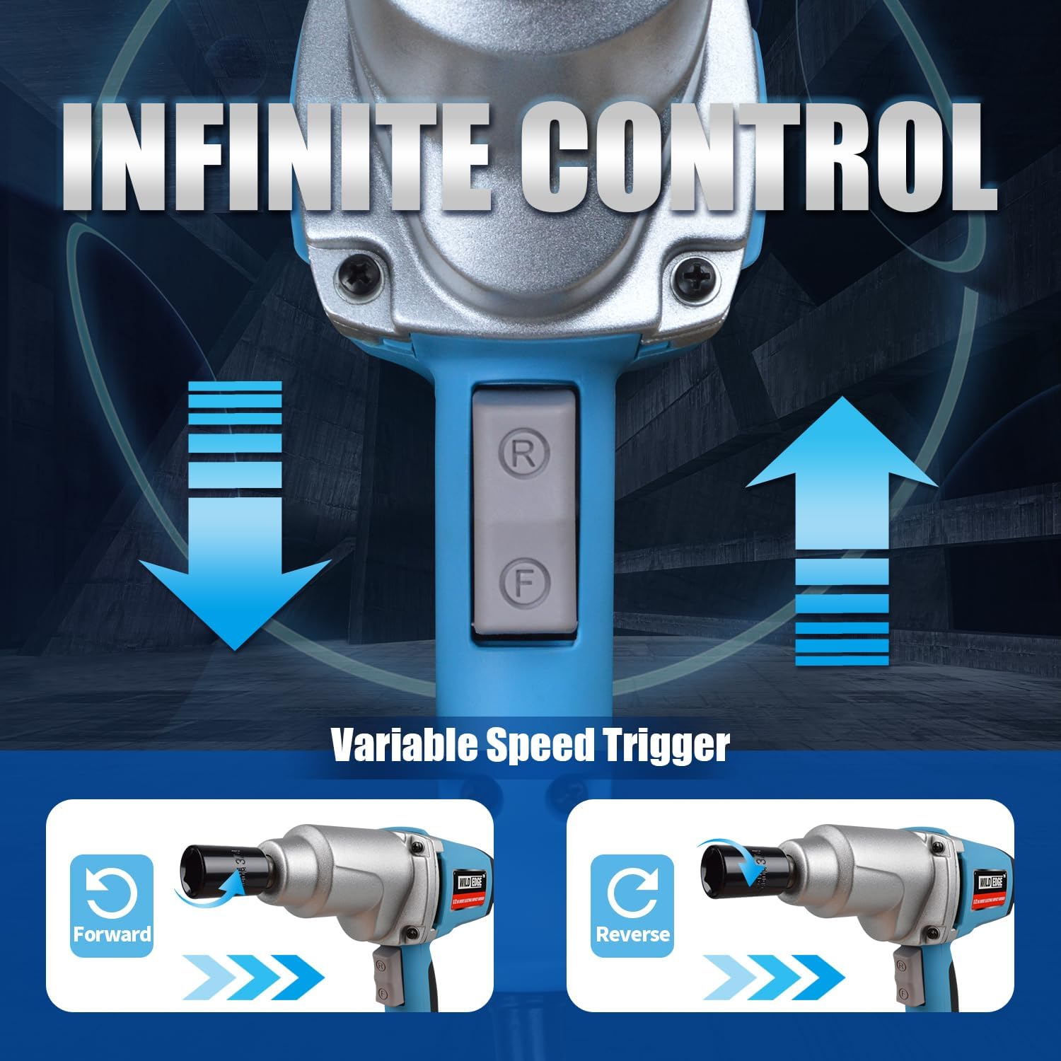 Impact Wrench Kit, Heavy Duty 1/2 Inch Drive 7.5 Amp Corded Impact Gun, Max Torque 240 Ft-lbs & 2700 IPM, 4pcs Durable Sockets with Detent Anvil