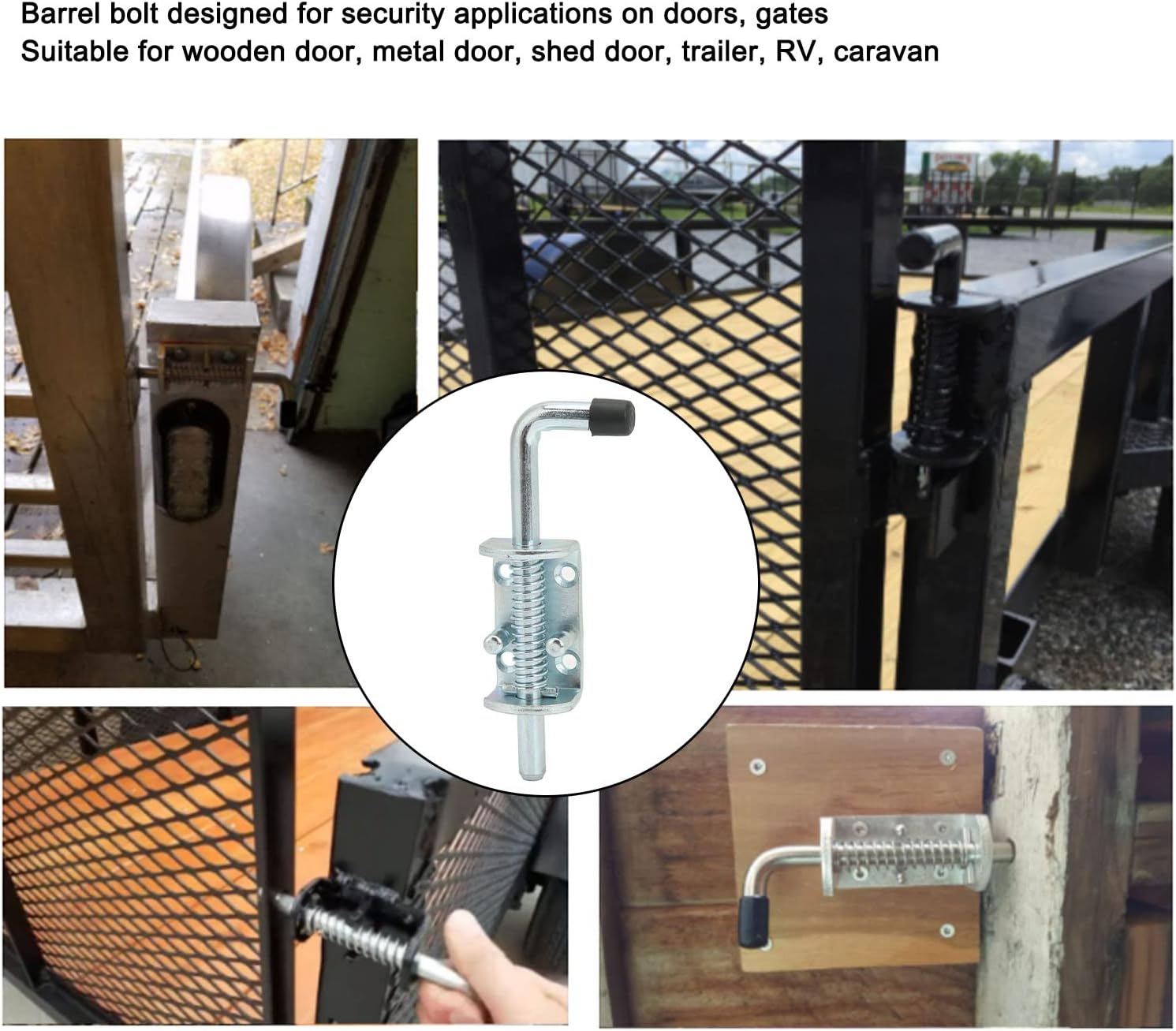 Spring Loaded Pin Trailer 12x171mm RV Trailer Gate Spring Loaded Pin Bolt Carbon Steel Galvanized for Chest Door Container Cabinet