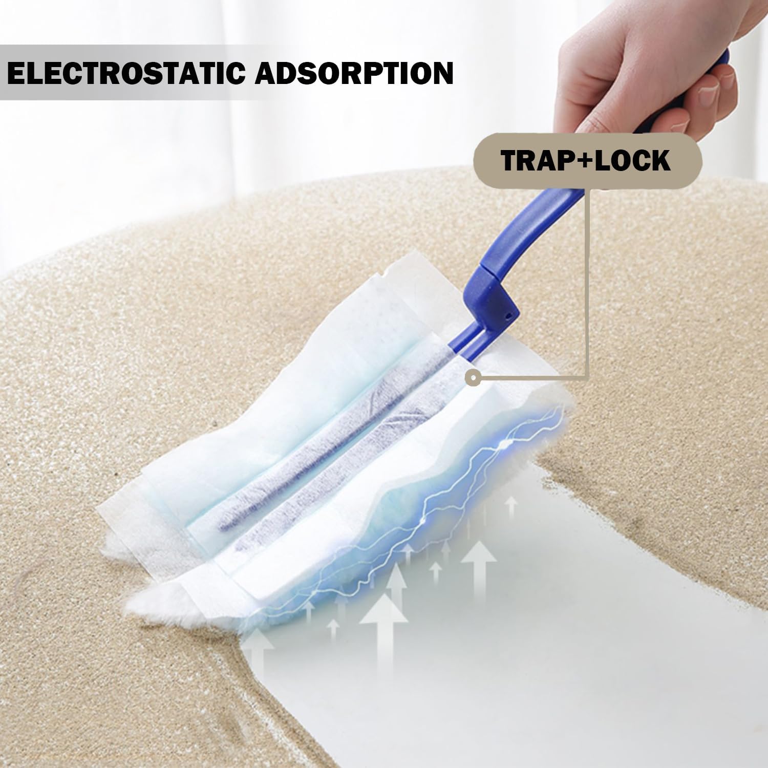 Disposable Dusters Refills 180 Heavy Duty Duster Refills Blue Electrostatic Duster Heads for Cleaning Multi-Surface-20Counts