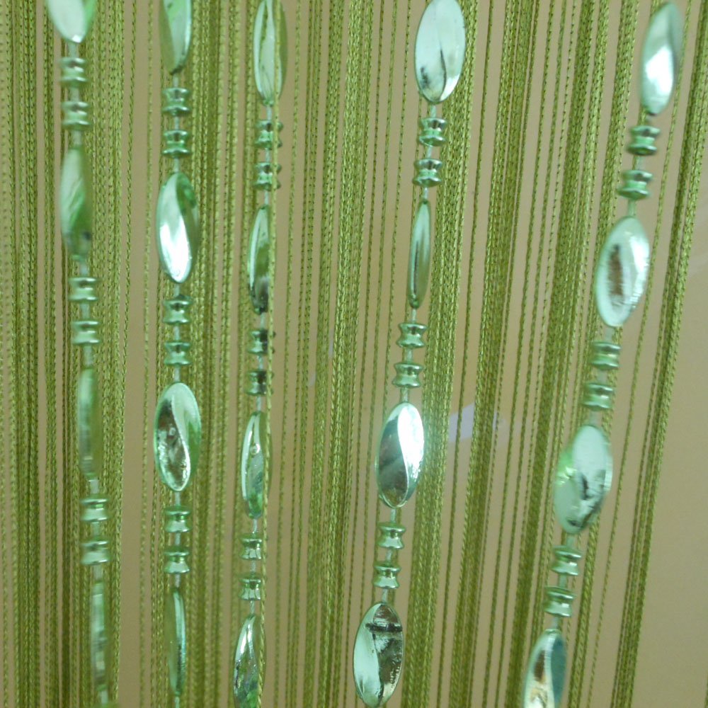 Rideau de porte perles vert 100x200 cm séparateur de pièce transparent