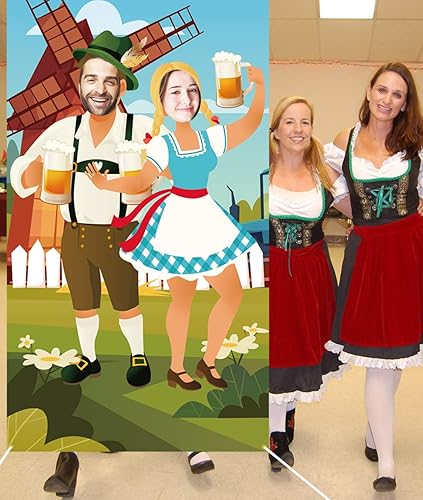 Miniatura 3 de Oktoberfest - Decoración de carteles para puerta, juegos divertidos, suministros para festivales de cerveza bávara