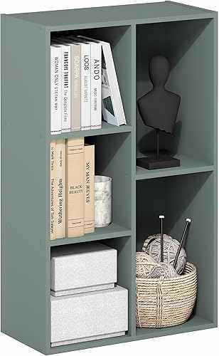 Miniatura 29 de Furinno - Estantería de 5 cubos serie Luder para libros y almacenamiento, color blanco y verde Blanco verde,Pino ámbar,Blackwood,Roble