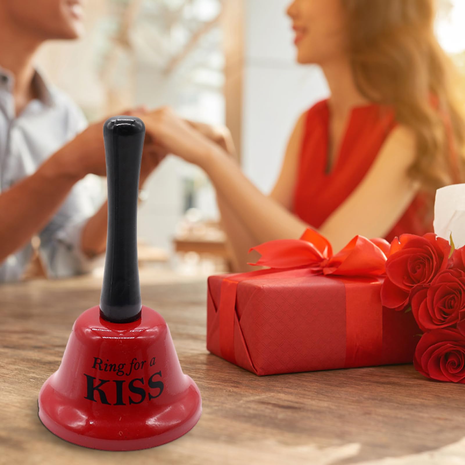 Handglocken aus Metall – Lustige Rufglocken, kleine Ringglocke aus mit Griff | Schreibtisch-Serviceglocke für Valentinstag-Requisiten, Restaurant, Klassenzimmer, Schreibtischring, Heimbüro, Pa