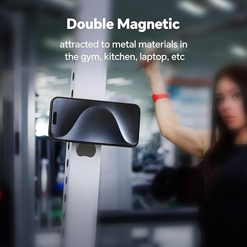 Miniatura 3 de Soporte magnético para anillo de teléfono para Mag-Safe, soporte magnético para teléfono con agarre magnético ajustable de dos caras compatible con