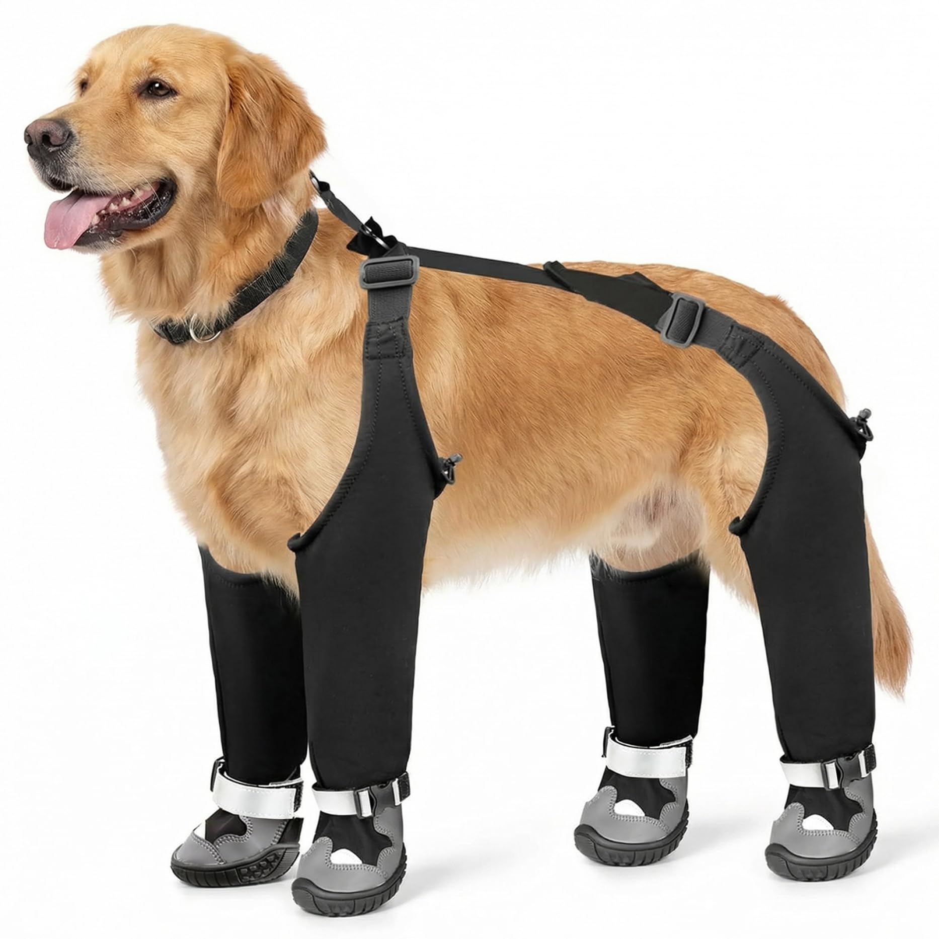 Bottes à bretelles pour chiens antidérapantes et imperméables