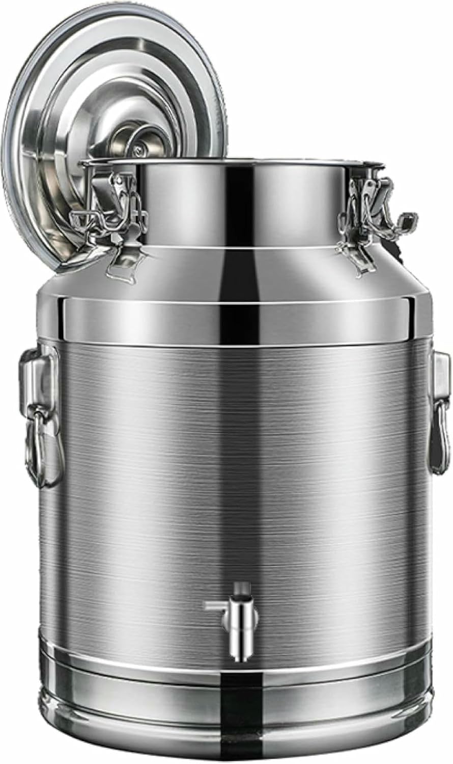 304 Stainless Steel Milk Can Totes with Spigot - 15L/20L/28L/35L Milk Transport Cans Wine Pail Bucket Ice Barrel Water Bottle with Sealed Lid