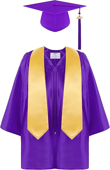 purple cap and gown
