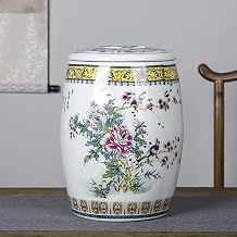 Large Ceramic Jar For Rice,Chinese-Style Porcelain Food Dispenser,Home Grain Storage Container,Kitchen Cereal Dispensers, Barrel,For Flour,Nuts,Snacks11.8 * 15in