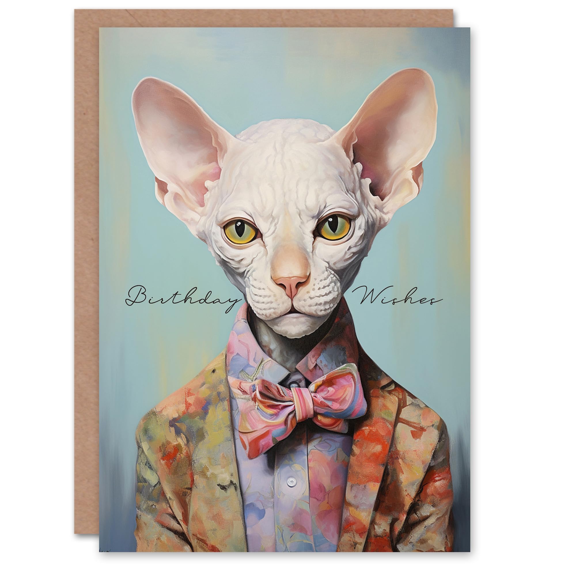 Artery8 Birthday Greeting Card Stylish Sphinx Cat Lover Wishes For Him Her