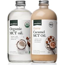 Natural Force Creamy Caramel MCT Oil + Organic Full Spectrum MCT Oil Gluten-Free, Non GMO, 100% Pure Coconut MCTs from Organic Coconuts Keto, Paleo, and Vegan 2x 16 Ounce Glass Bottles