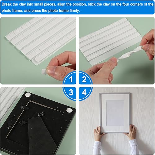 Miniatura 3 de 288 piezas de masilla, multiusos, extraíble, adhesivo, masilla de montaje para póster, masilla adhesiva para pared, segura para colgar imágenes,