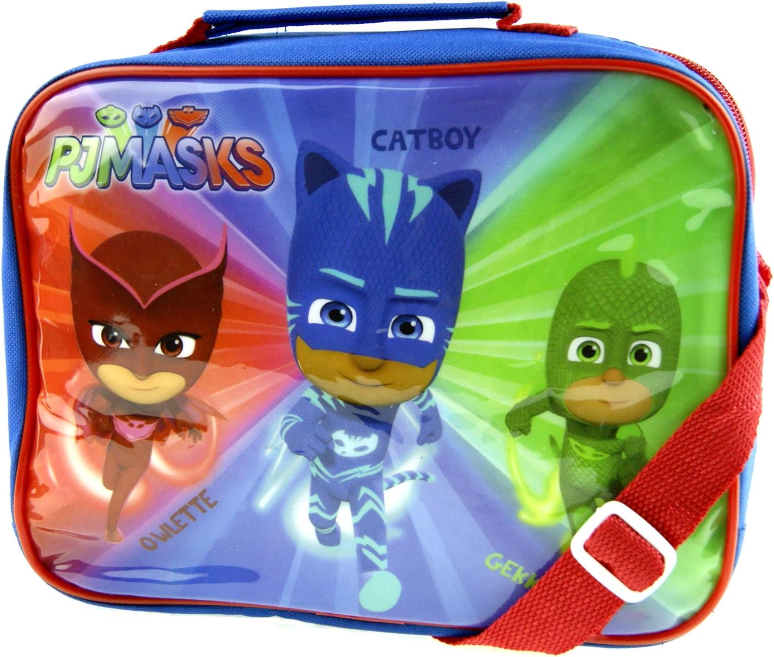Kids Character 3 Piece Insulated Lunch Bag with Drink Bottle & Sandwich Box (PJ Mask)