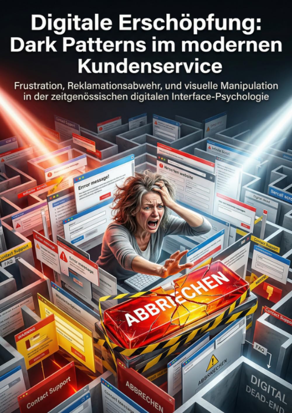 Digitale Erschöpfung: Dark Patterns im modernen Kundenservice: Frustration, Reklamationsabwehr, und visuelle Manipulation in der zeitgenössischen digitalen Interface-Psychologie
