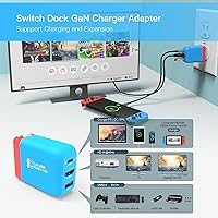 Vista 2 de Mirabox Cargador portátil de 65 W para Nintendo Switch, compatible con Switch OLEDSteam DeckROG AllySamsung DexiPadMacBook, estación de acoplamiento