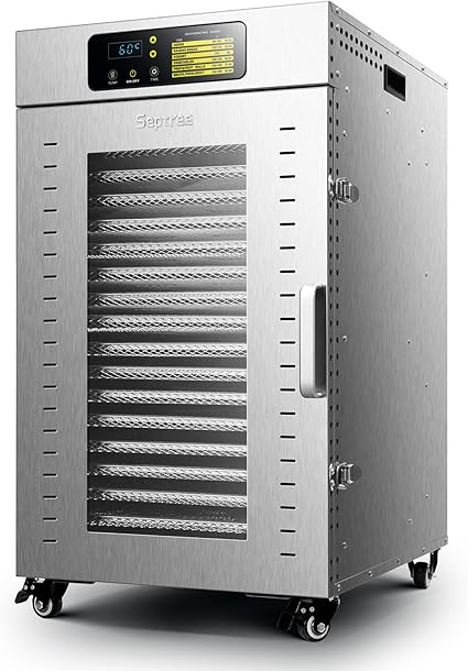 Commercial Food Dehydrator 18 Trays, 2000W Large Capacity 34.42ft² Food Dryer Machine for Jerky, Meat, Fruit, Herbs, Full Stainless Steel Industrial Dehydrater Biltong Maker