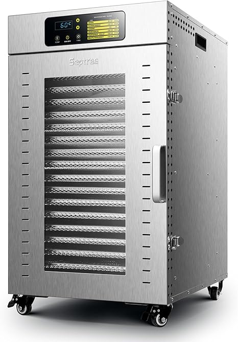 Commercial Food Dehydrator 18 Trays, 2000W Large Capacity 34.42ft² Food Dryer Machine for Jerky, Meat, Fruit, Herbs, Full Stainless Steel Industrial Dehydrater Biltong Maker