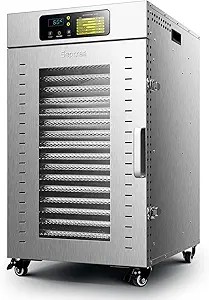 Commercial Food Dehydrator 18 Trays, 2000W Large Capacity 34.42ft² Food Dryer Machine for Jerky, Meat, Fruit, Herbs, Full Stainless Steel Industrial Dehydrater Biltong Maker