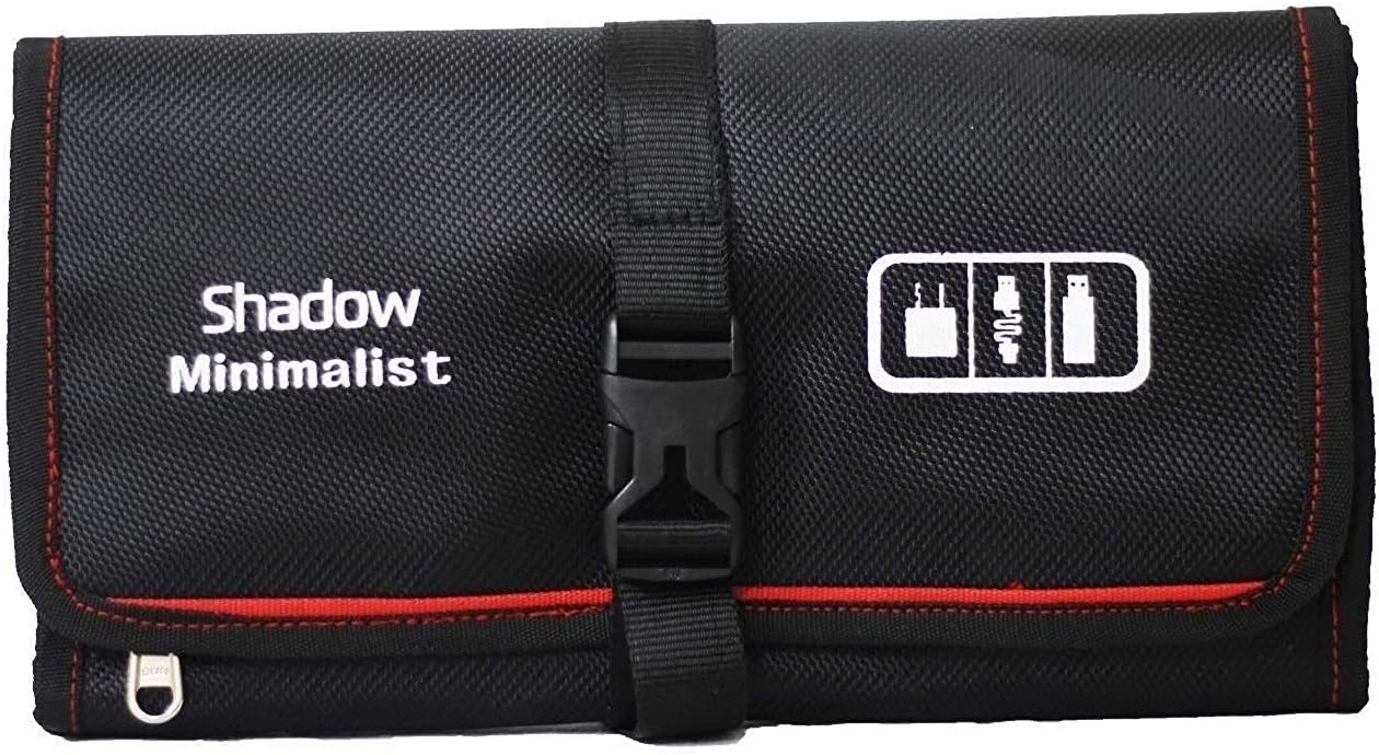 Shadow Innovations Minimalist New Launch Gadget Organizer Bag for All Gadgets, Mobile Accessories, Camera Accessories & Other Digital Devices with Uber Cool Print (Red-Black)