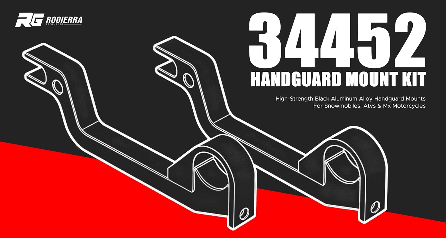 Rogierra 34452 Handguard Mount Brackets Kit, Universal Fit for Snowmobiles ATV MX Motorcycle, Replacement Tool for PowerMadd Sentinel HandGuards