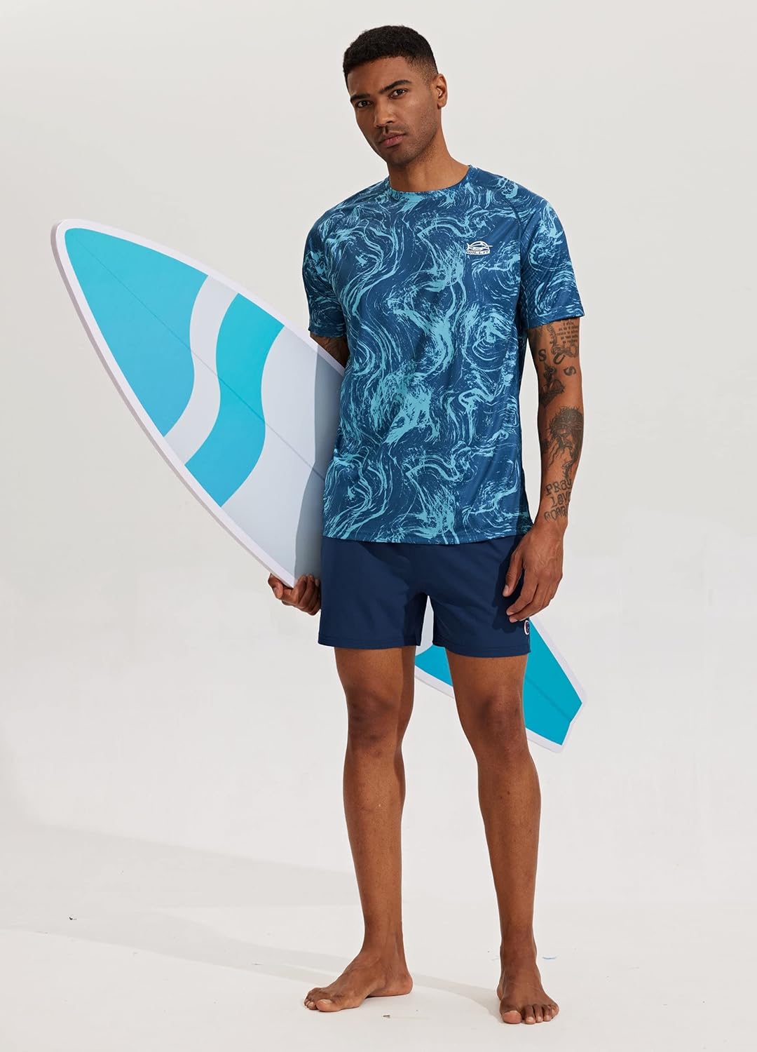 Willit Men's Rashguard Swim Shirt Short Sleeve UPF 50+ Sun Protection SPF Quick Dry Water Shirt - Image 6