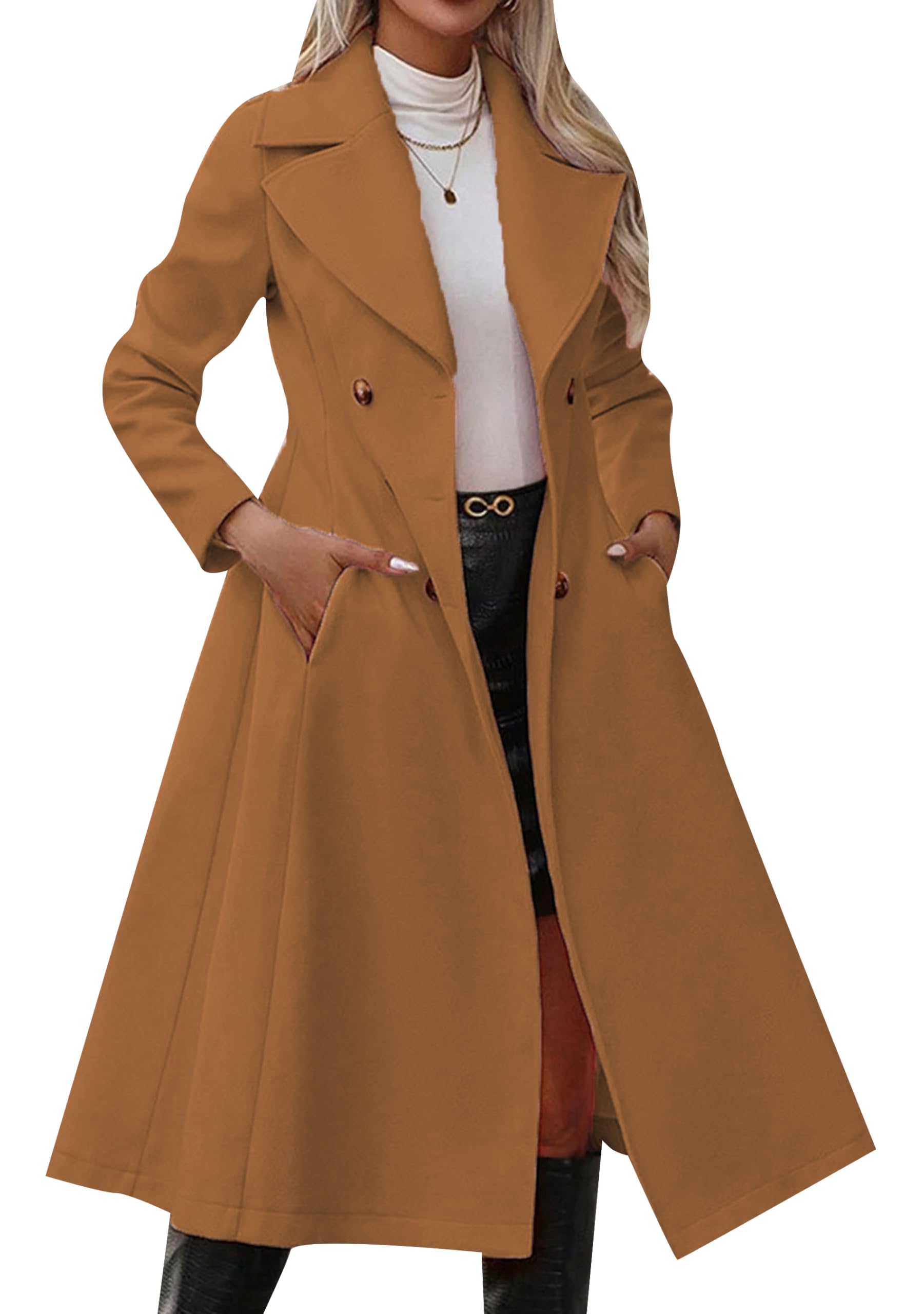 Donne Cappotto Morbido Invernale Giacca Classica A Doppio Petto Cappotto Da Cocktail Alla Moda