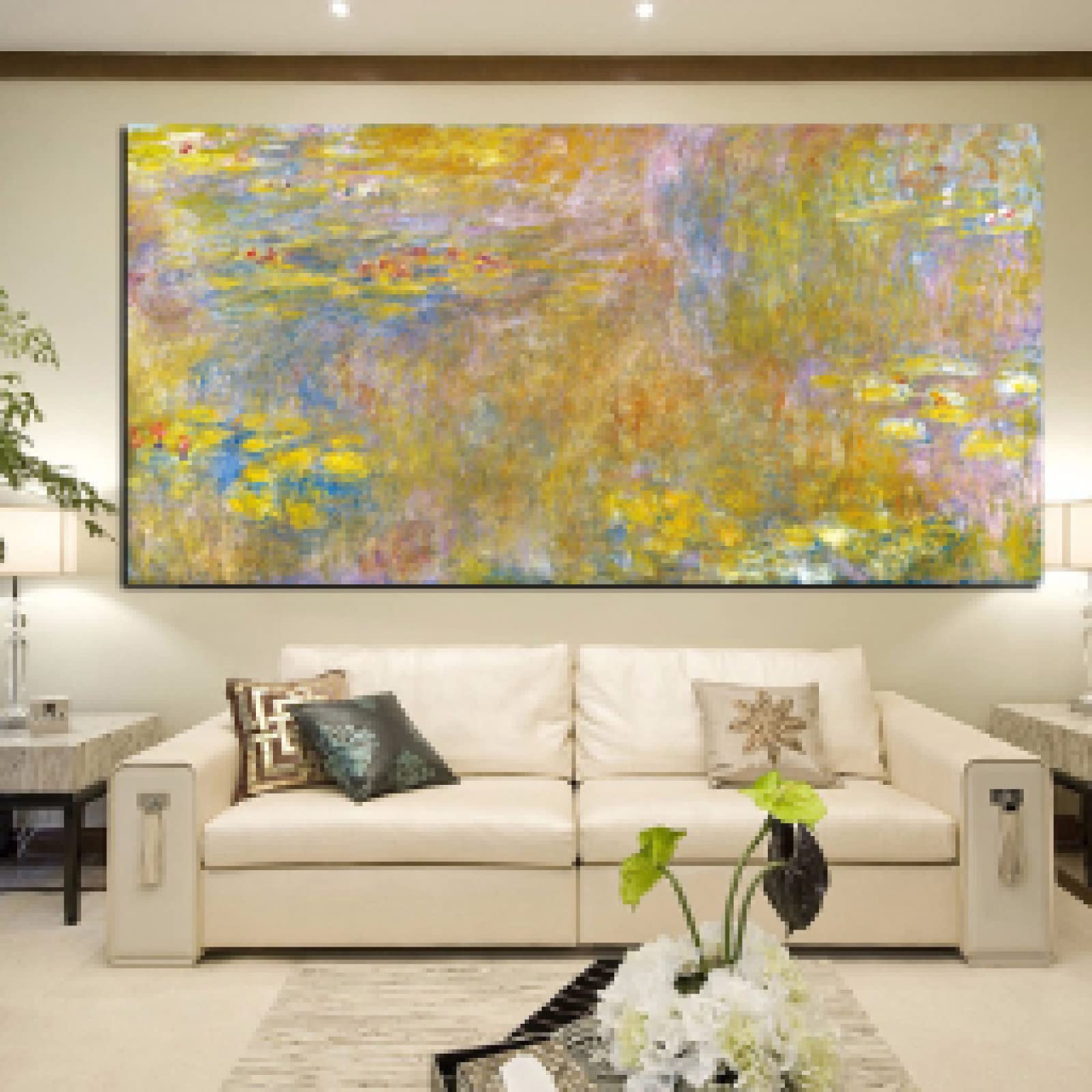 Peinture Monet Nénuphar pour décoration salon et bureau moderne