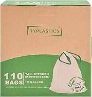 Vista 6 de TYPLASTICS Bolsas de basura altas con cordón para cocina, 13 galones, 110