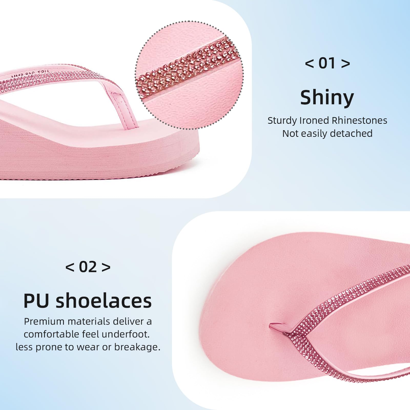 pevino Tongs à Semelles CompenséEs Pour Femmes Sandales Plates D'éTé éLéGantes Et Tendance Pour Femmes, Avec Semelles En Caoutchouc Confortables Pour Marcher à L'ExtéRieur