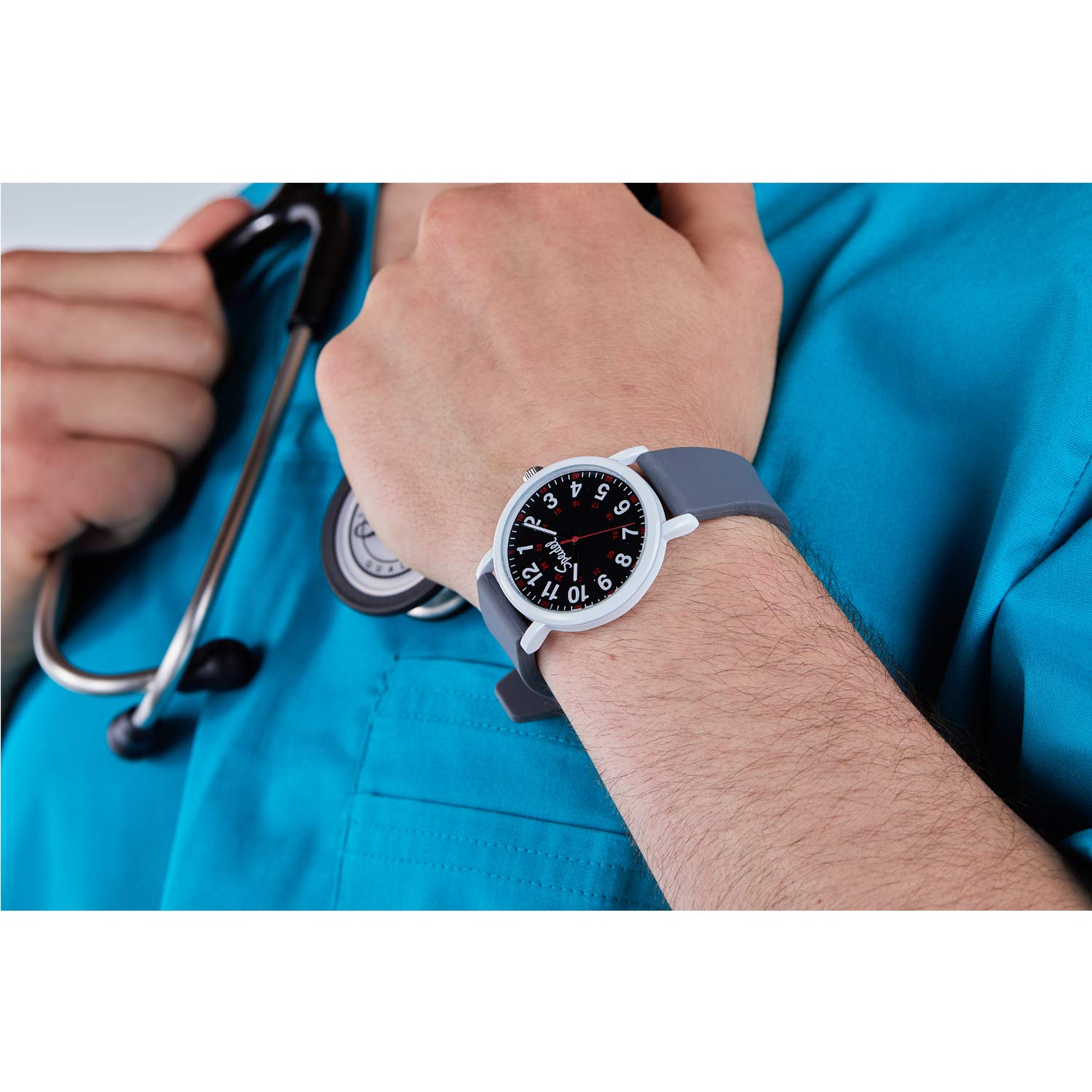 Speidel Original Scrub Watch Medical Scrub Colors, Easy Read Dial